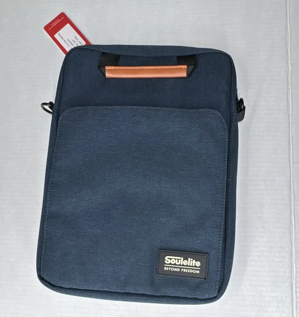 Soulelite Padded Tablet Bag Sleeve w Strap, Indigo Fabric 11.6-13.3in ST01